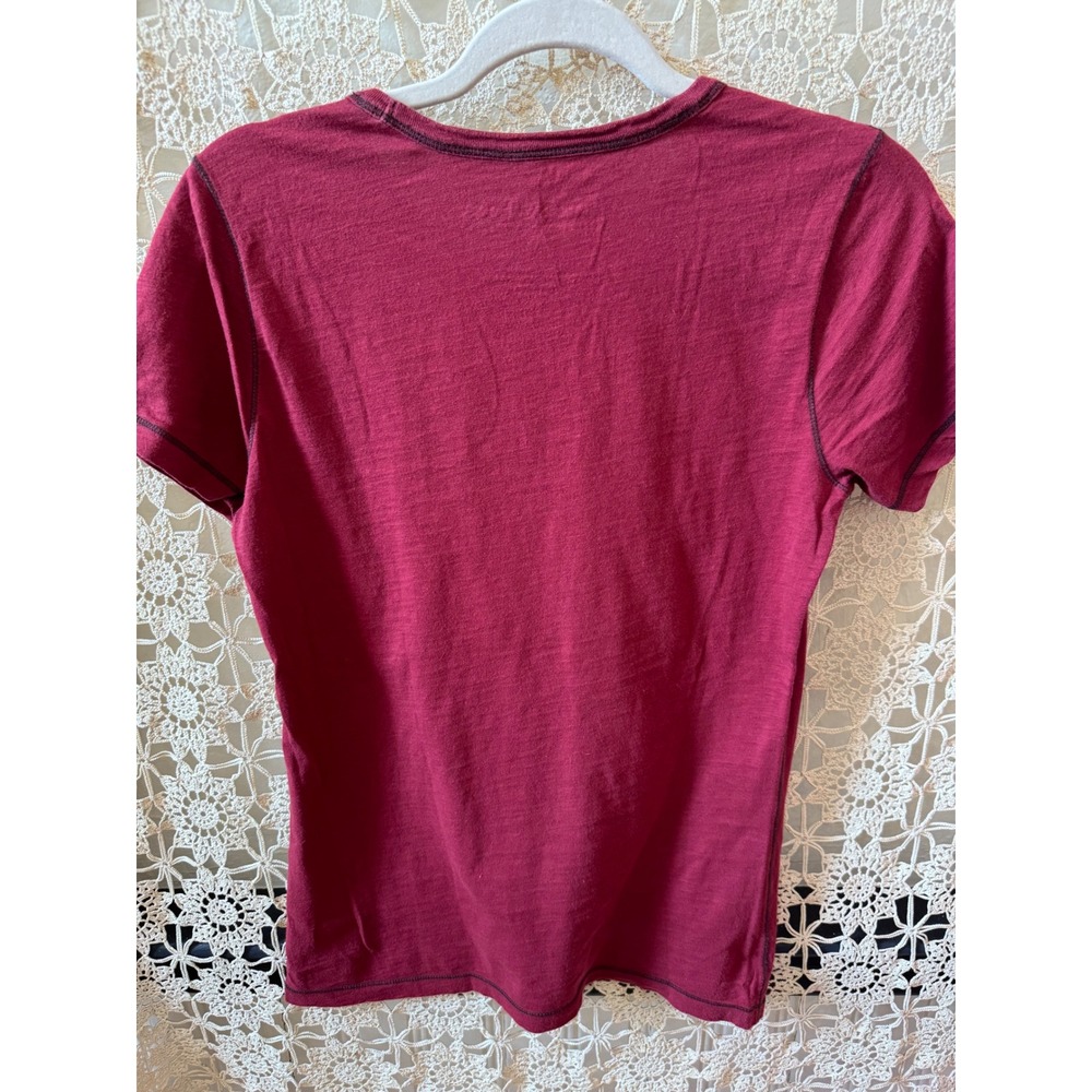 Are you getting Lucky tonight Tee Burgundy Red Studded  Logo Cotton Sz M‎ - Picture 6 of 6